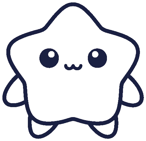 What prompt 2 returns: a clean line-art trace of just the star mascot on a transparent background