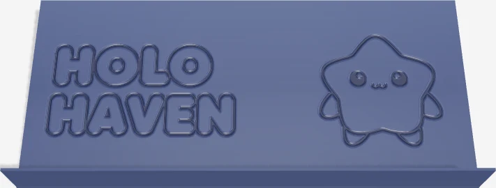 Design-studio render with a wordmark and mascot uploaded as two separate logos engraved side by side on the riser